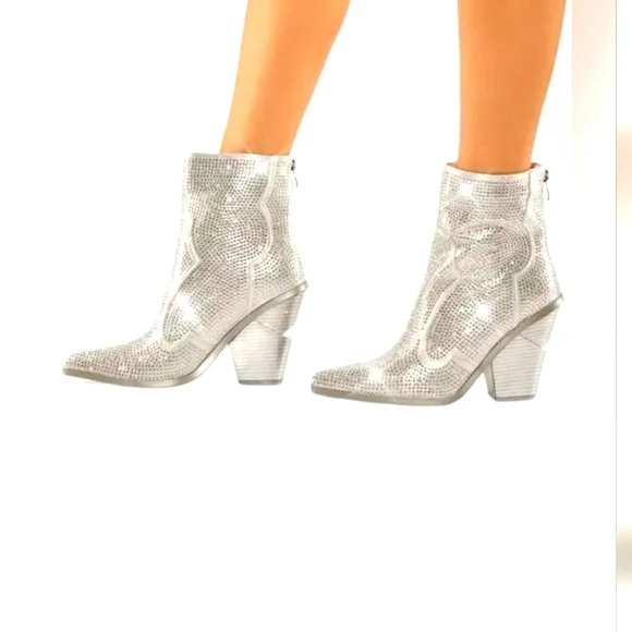 Azalea Wang Shoes New Azalea Wang Soulard Bling Cowgirl Bootie